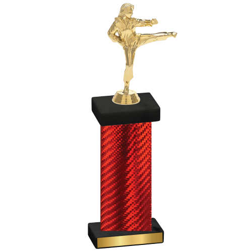 Single Red Carbon Fiber Karate Trophy