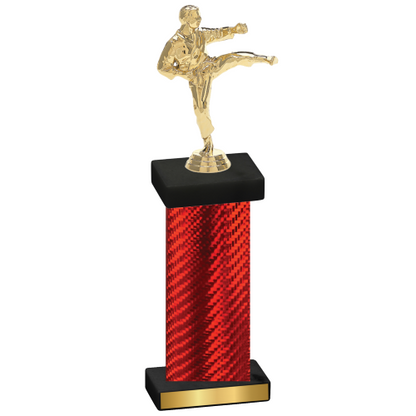 Single Red Carbon Fiber Karate Trophy