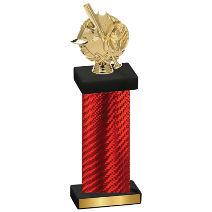 Single Red Carbon Fiber Baseball Trophy