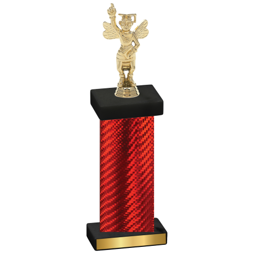 Single Red Carbon Fiber Academics Trophy