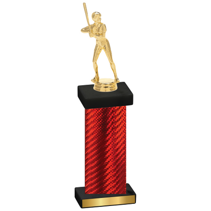 Single Red Carbon Fiber Softball Trophy