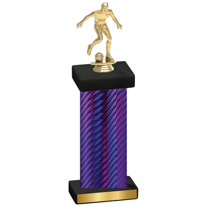 Single Purple Carbon Fiber Soccer Trophy