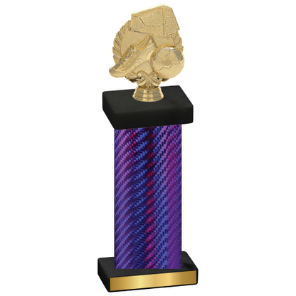 Single Purple Carbon Fiber Soccer Trophy