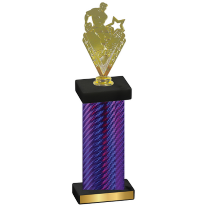 Single Purple Carbon Fiber Rugby Trophy