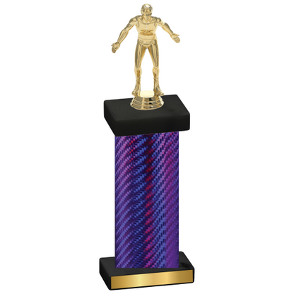 Single Purple Carbon Fiber Wrestling Trophy