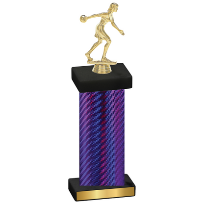 Single Purple Carbon Fiber Bowling Trophy