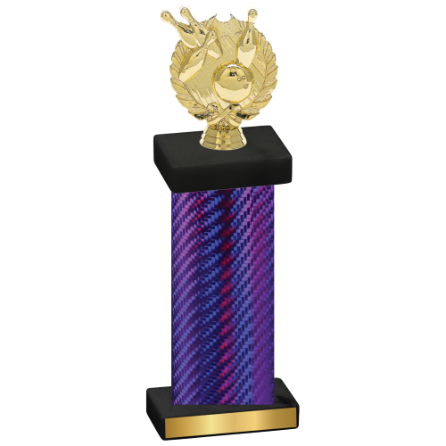 Single Purple Carbon Fiber Bowling Trophy