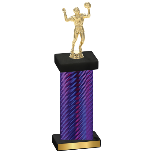 Single Purple Carbon Fiber Volleyball Trophy