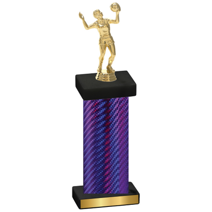 Single Purple Carbon Fiber Volleyball Trophy