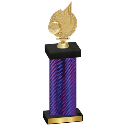 Single Purple Carbon Fiber Volleyball Trophy