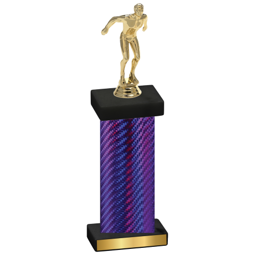 Single Purple Carbon Fiber Swimming Trophy