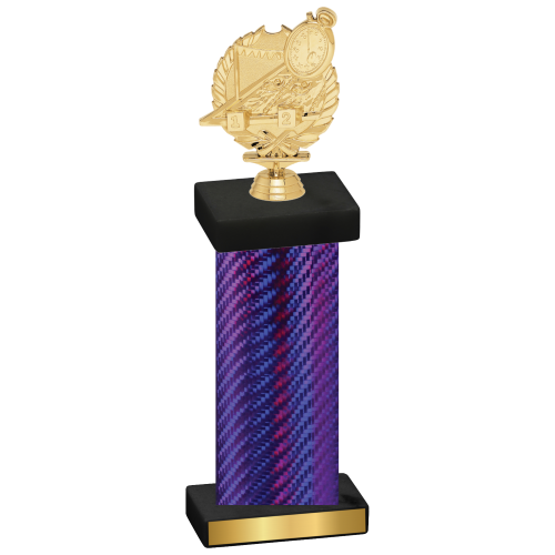 Single Purple Carbon Fiber Swimming Trophy