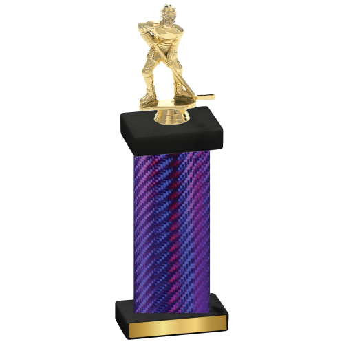 Single Purple Carbon Fiber Hockey Trophy