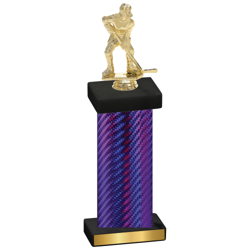 Single Purple Carbon Fiber Hockey Trophy