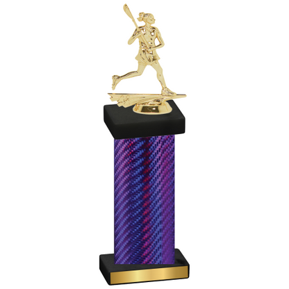 Single Purple Carbon Fiber Lacrosse Trophy