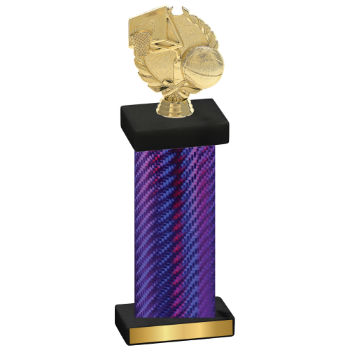 Single Purple Carbon Fiber Basketball Trophy