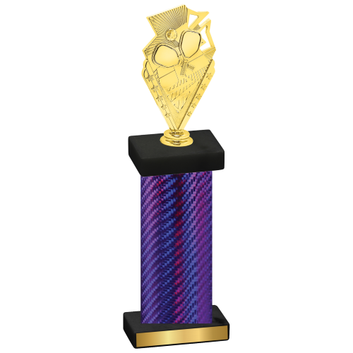 Single Purple Carbon Fiber Pickleball Trophy