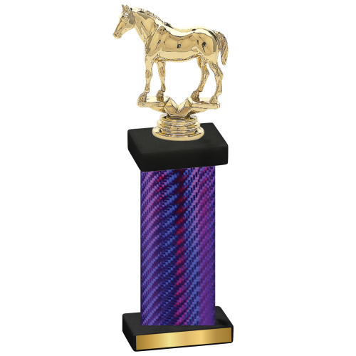 Single Purple Carbon Fiber Horses Trophy