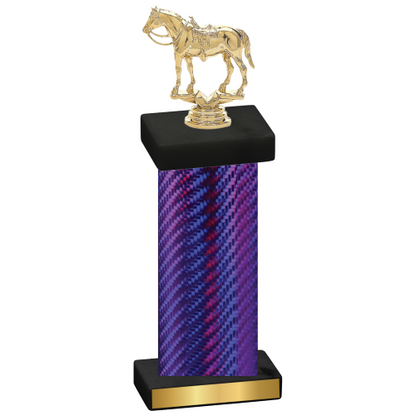 Single Purple Carbon Fiber Horses Trophy