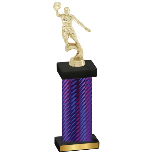 Single Purple Carbon Fiber Basketball Trophy