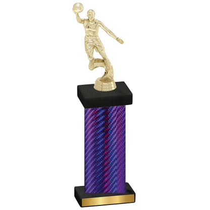 Single Purple Carbon Fiber Basketball Trophy