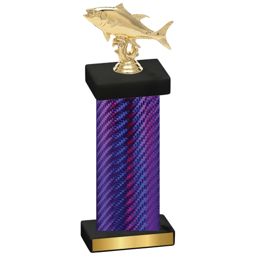 Single Purple Carbon Fiber Fishing Trophy