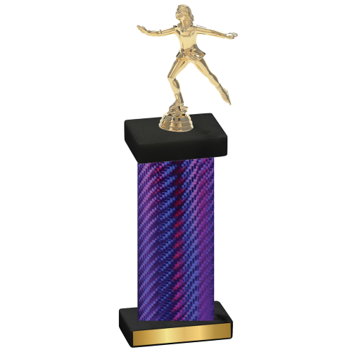 Single Purple Carbon Fiber Skater Trophy