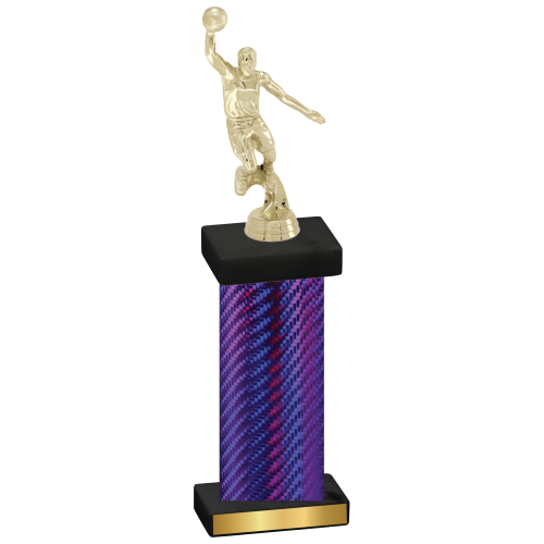 Single Purple Carbon Fiber Basketball Trophy