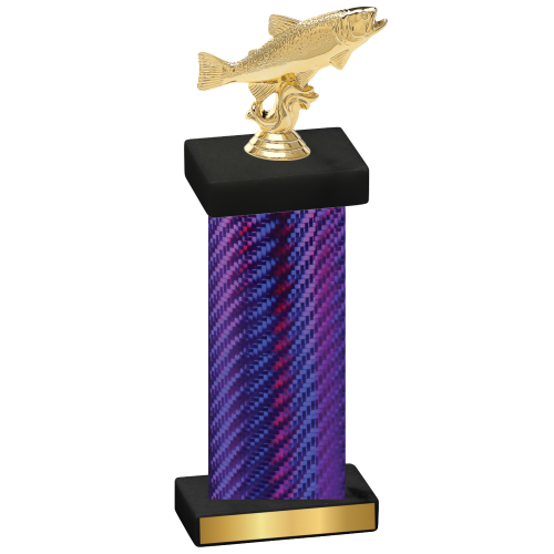 Single Purple Carbon Fiber Fishing Trophy