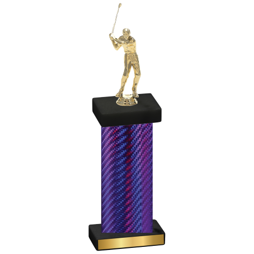 Single Purple Carbon Fiber Golf Trophy