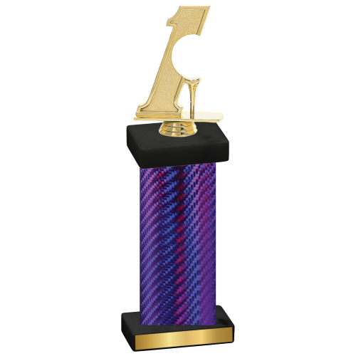 Single Purple Carbon Fiber Golf Trophy