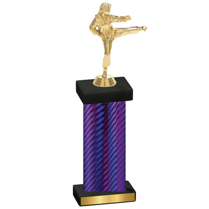 Single Purple Carbon Fiber Karate Trophy