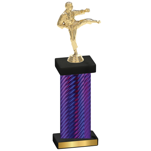 Single Purple Carbon Fiber Karate Trophy