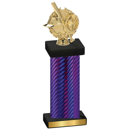 Single Purple Carbon Fiber Baseball Trophy