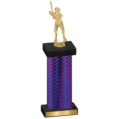 Single Purple Carbon Fiber Baseball Trophy