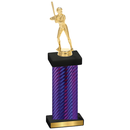 Single Purple Carbon Fiber Softball Trophy