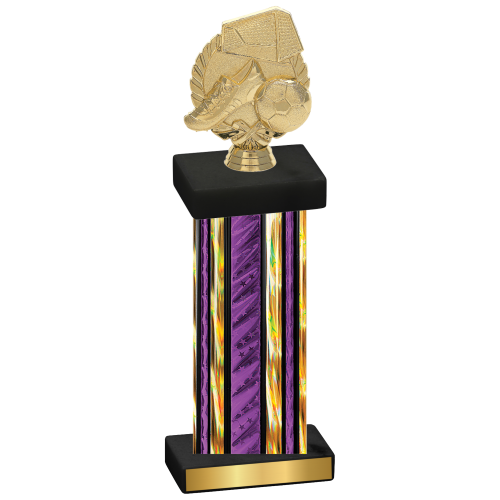 Single Purple Glacier Soccer Trophy