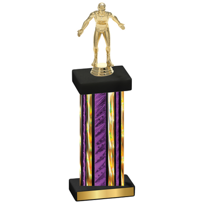 Single Purple Glacier Wrestling Trophy