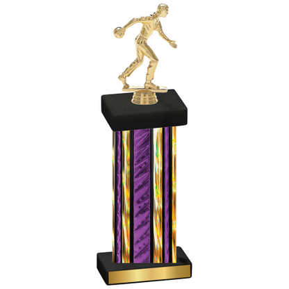 Single Purple Glacier Bowling Trophy