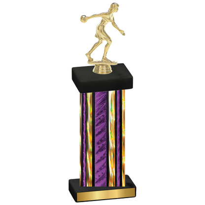 Single Purple Glacier Bowling Trophy