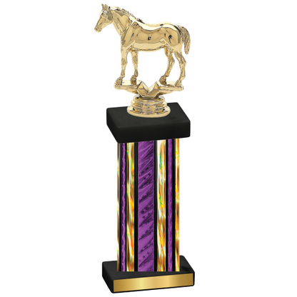 Single Purple Glacier Horses Trophy