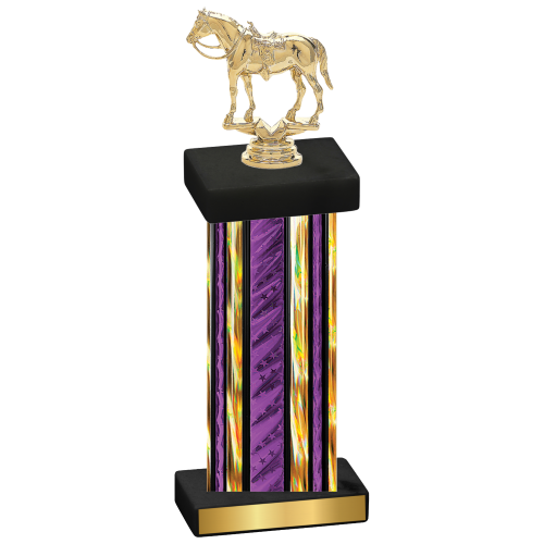 Single Purple Glacier Horses Trophy