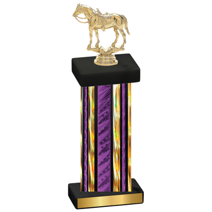 Single Purple Glacier Horses Trophy