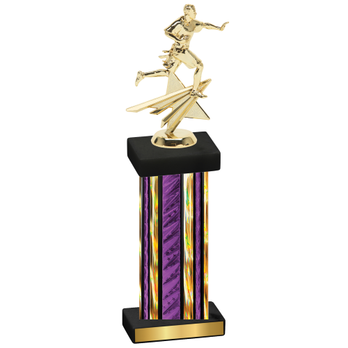 Single Purple Glacier Flag Football Trophy