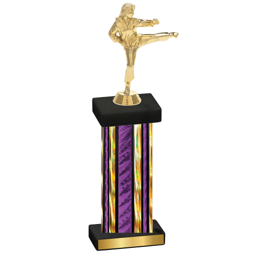 Single Purple Glacier Karate Trophy