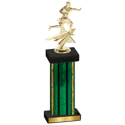 Single Green Glacier Flag Football Trophy