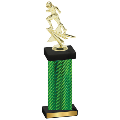 Single Green Carbon Fiber Football Trophy