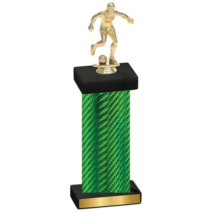 Single Green Carbon Fiber Soccer Trophy