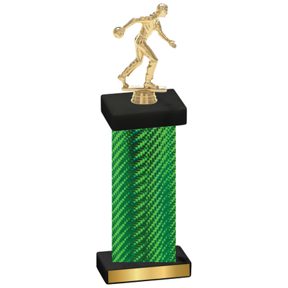 Single Green Carbon Fiber Bowling Trophy