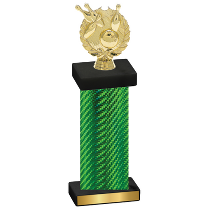 Single Green Carbon Fiber Bowling Trophy